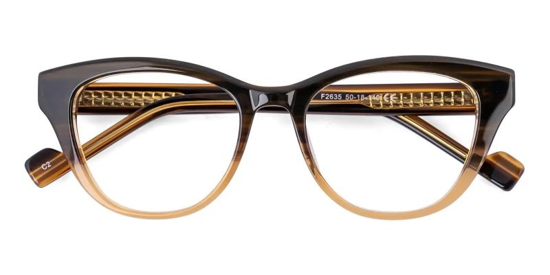 F2635 Cat Ey Brown Glasses
